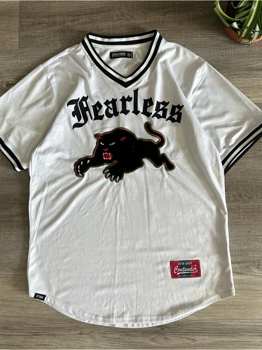 Contender White "Fearless" Panther Graphic Jersey